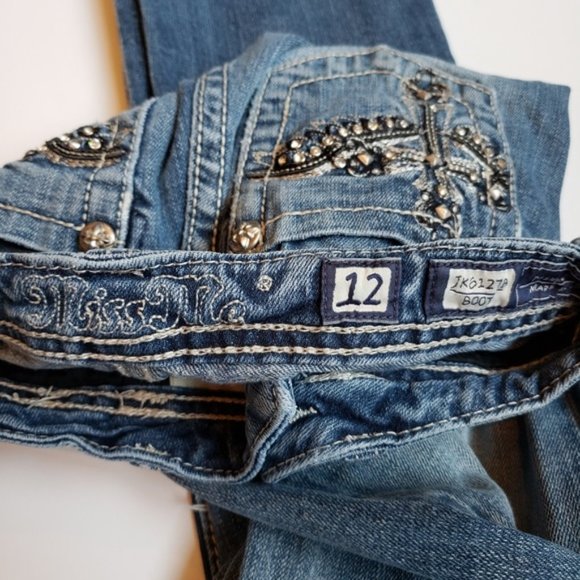 Miss Me Jean Rhinestone Cross Destroyed jk61278 - Picture 7 of 8